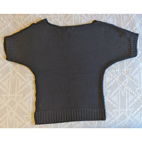 Love by Design Black Lightweight/Summer Short Sleeve Knit Top/Sweater - Picture 4 of 4